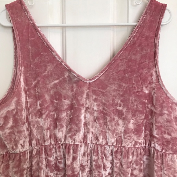 Torrid Holiday Babydoll Crushed Velvet Tank Top Plus Size 2 Pink - Picture 6 of 8